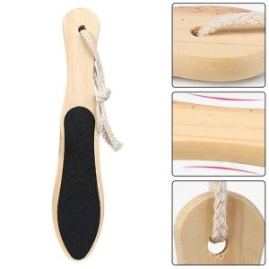 Foot scraper wood handel dual sided coarse wooden food scraper herd & dead skin callus remover pedicure food  scrubber