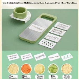 5 in 1 vegetable stainless steel cutter (with box)