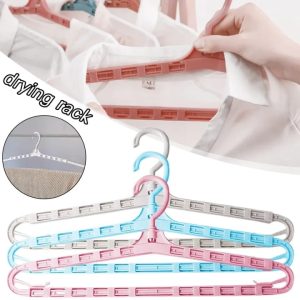 Drying rack traceless swivel hook clothes hanger rack retractable 360 degree rotatable clothing organizer (pack of 2)