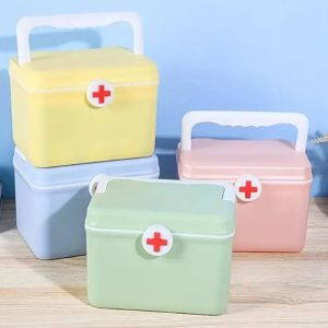 Plastic medicine / pills storage box organizer / first aid kit medicine box