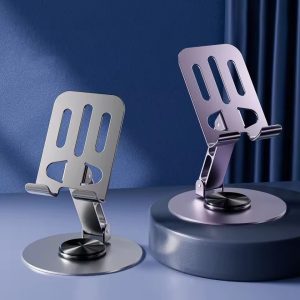 Full metal folding 360* rotating desktop mobile phone holder stand for universal portable mechanical metal stand