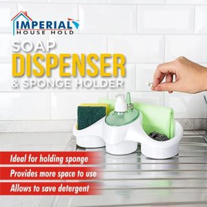 3 in 1 soap dispenser and sponge holder kitchen kit