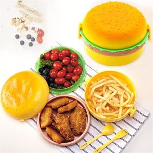 Unique Design Burger Shape Lunch Box for Kids