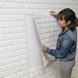 White 3D Foamic Bricks Sheet (Size: 70cm x 77cm)