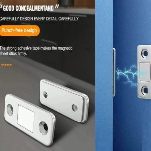 New Invisible Magnetic Door Catch Ultra-Thin Cabinet Magnets Drawer Magnet Catch for Sliding Door Closer Kitchen Cabinet Closer To Protect The Wall Self Adhesive Magnetic Door Stoppe