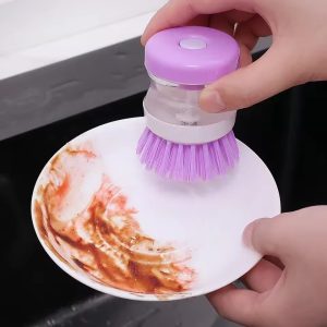 Kitchen Wash Pot Dish Brush Automatic Liquid Filling By Pressing Does Not Hurt Pan
