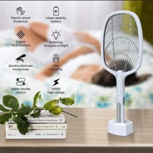 Electric portable mosquito swatter racket USB Rechargeable