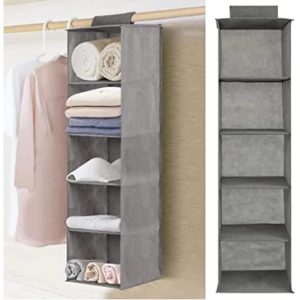 Hanging storage bag / 5 layers shelf foldable clothing storage rack