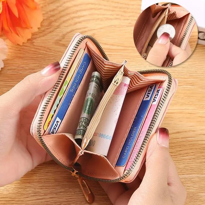 Imported Short Ladies Wallets Purse for Women Stylish PU Leather Wallets for Daily Use Hand Purses for Girls Wallet for Shopping and Casual Card Holder Wallet for Women - Image 4