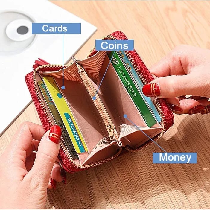 Imported Short Ladies Wallets Purse for Women Stylish PU Leather Wallets for Daily Use Hand Purses for Girls Wallet for Shopping and Casual Card Holder Wallet for Women - Image 3