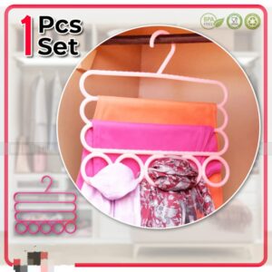 3 Layers and 5 holes Non-Slip Multi Functional Clothes Organizer | 5 Sections Ring Hanging Hanger with Circle Storage Hold
