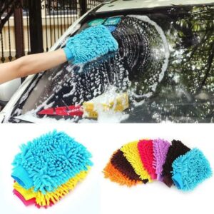 Super Mitt Microfiber Car Wash Washing Cleaning Gloves, single side Car Washer Rubber Gloves