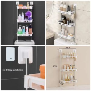 3 Layer Multipurpose Bathroom Rack - No Drilling Adhesive Storage Solution