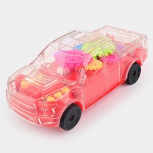 Desert Pickup Truck Transparent Gear Police Car Toy With Lights and Music For Kids