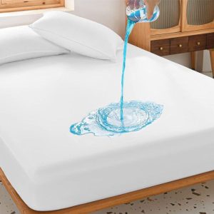 Waterproof Mattress Cover King Size Bed Mattress Protector - Anti Slip Double Bed Fitted Bed Cover Random Colours