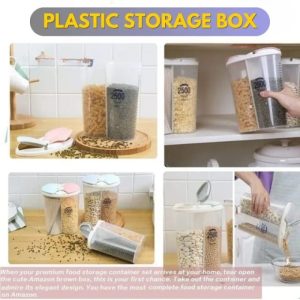 Multi Purpose 2 In 1 Jar Moisture Proof Space Saving 2 Portion Jar With 2 Portion Compartment Air Tight Storage