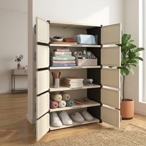 Modular Shoe Organizer Cabinet  2 layer.  4 partition